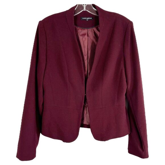 Mario Serrani Size 8 Blazer Jacket Maroon Lined Hook Eye Closure‎ Italy 384 - Picture 8 of 8